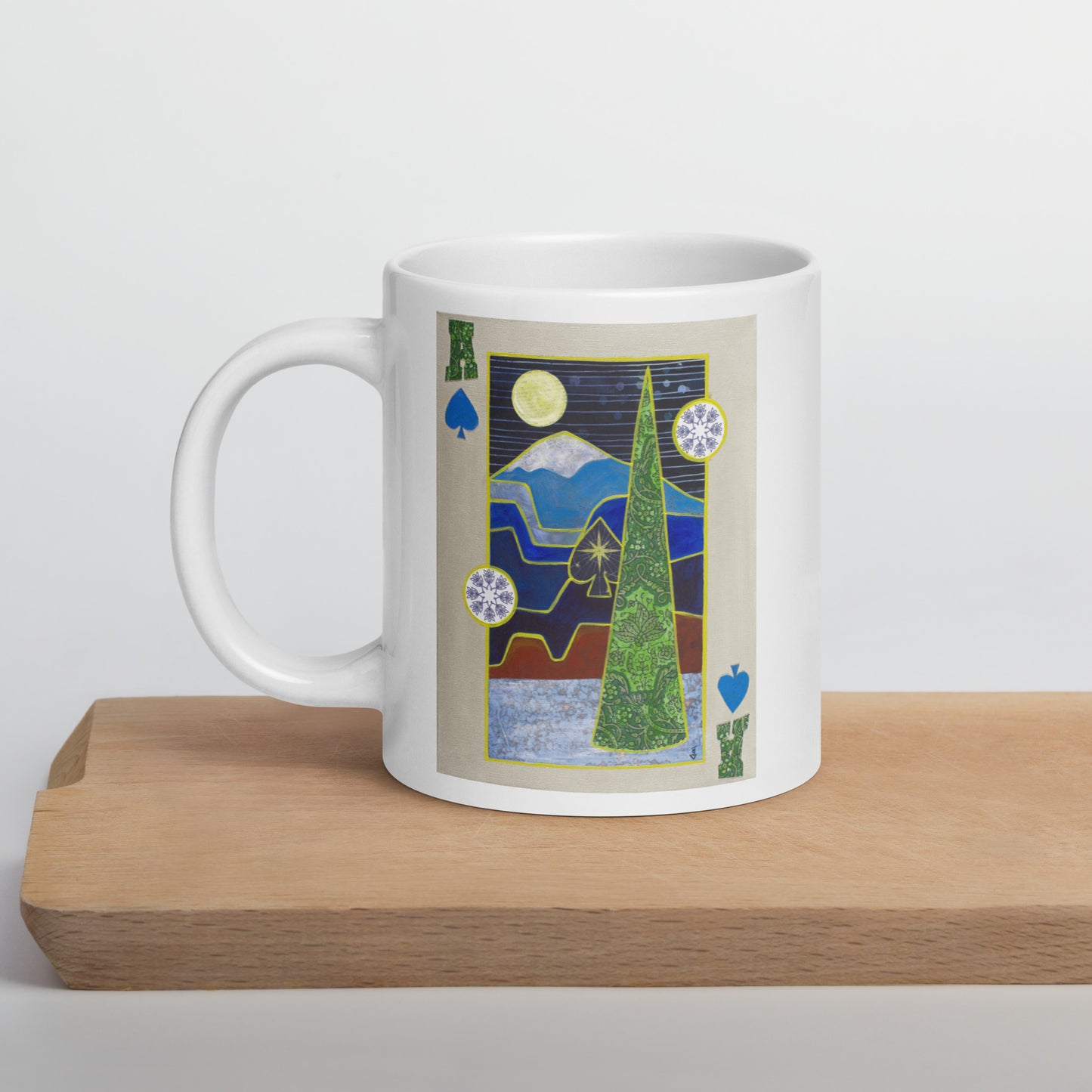 Ace of Spades by Suzanne Villella | White glossy mug