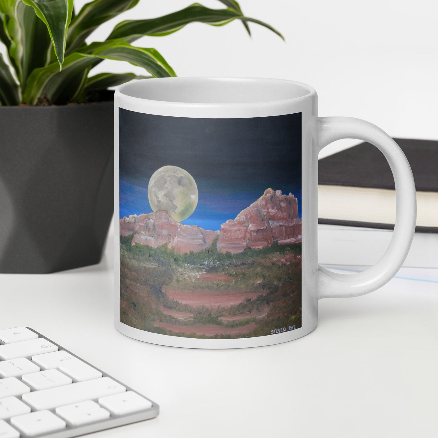 Supermoon by Steven Bye | White glossy mug