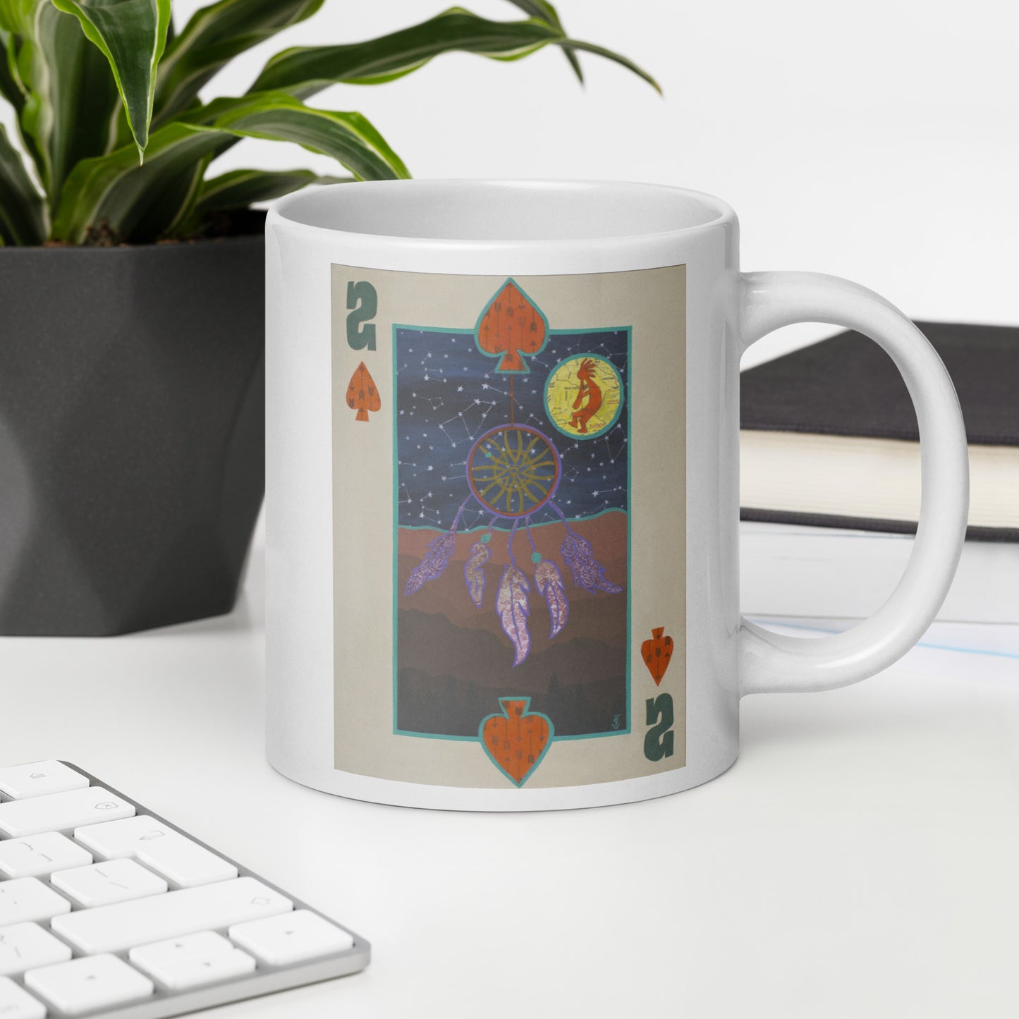 Two of Spades by Suzanne Villella | White glossy mug