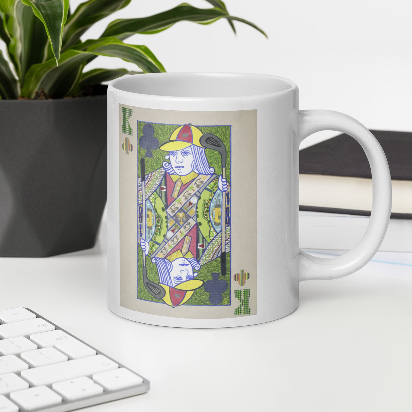 King of Clubs by Suzanne Villella | White glossy mug