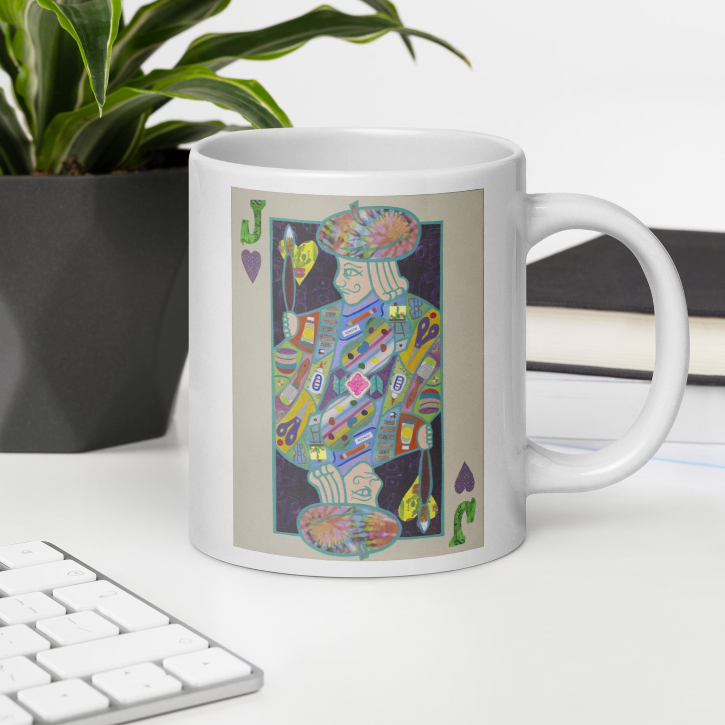 Jack of Hearts by Suzanne Villella | White glossy mug