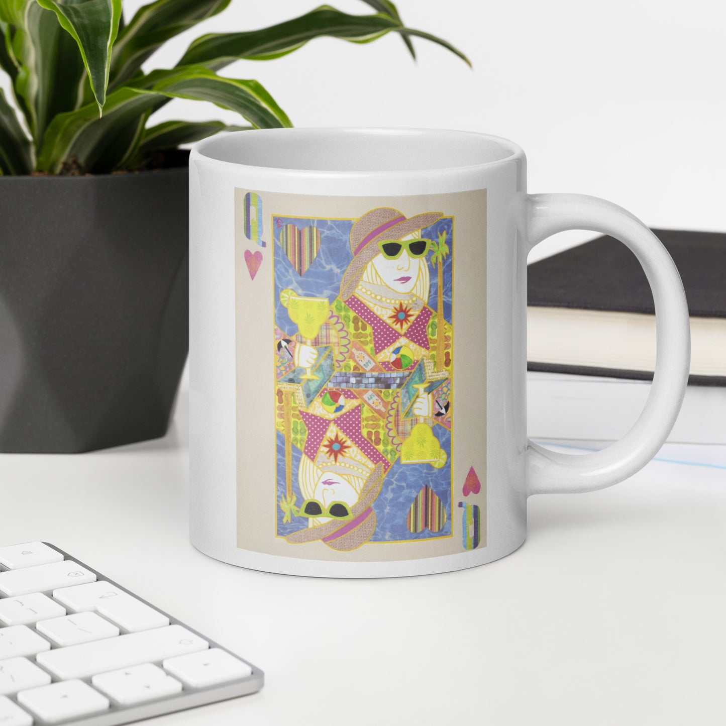 Queen of Hearts by Suzanne Villella | White glossy mug