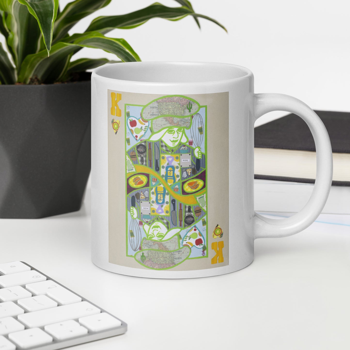 King of Hearts by Suzanne Villella | White glossy mug