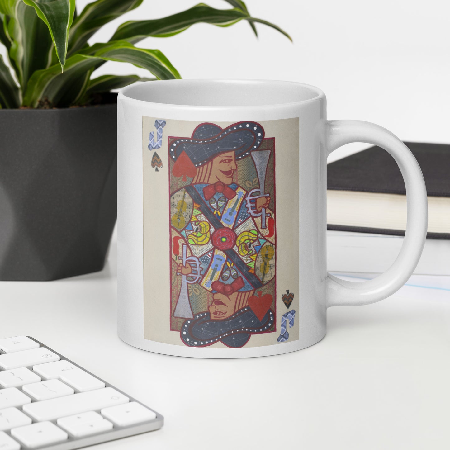 Jack of Spades by Suzanne Villella | White glossy mug