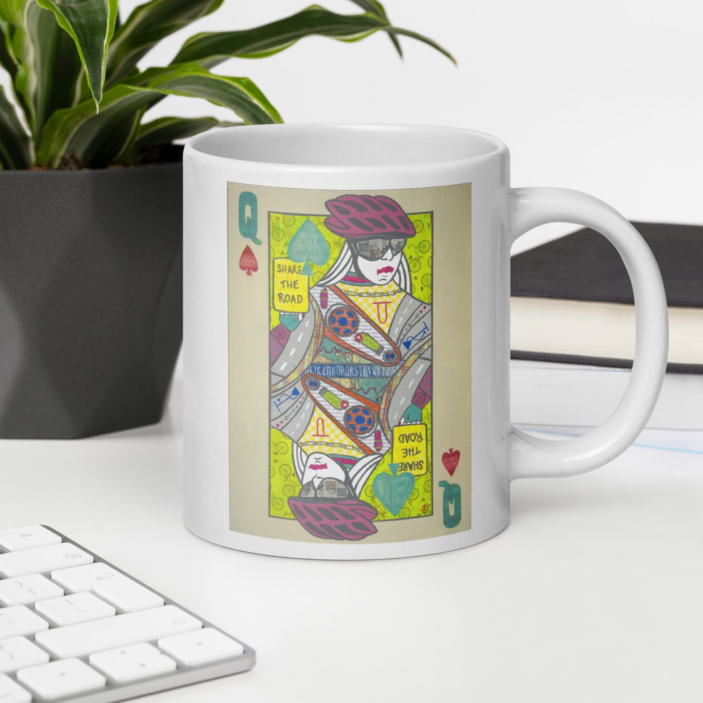 Queen of Spades by Suzanne Villella | White glossy mug