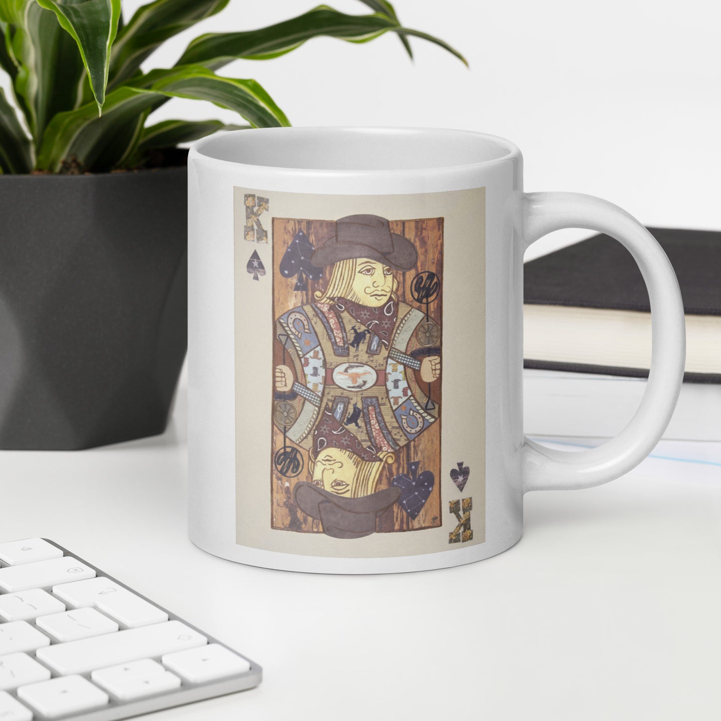 King of Spades by Suzanne Villella | White glossy mug