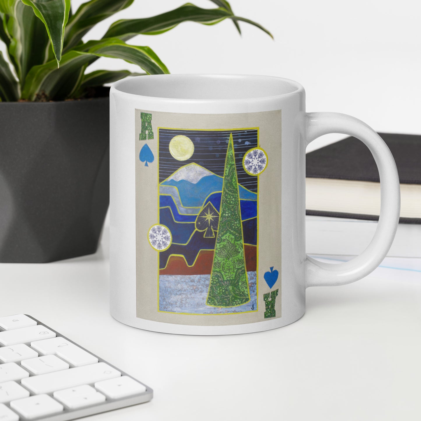 Ace of Spades by Suzanne Villella | White glossy mug