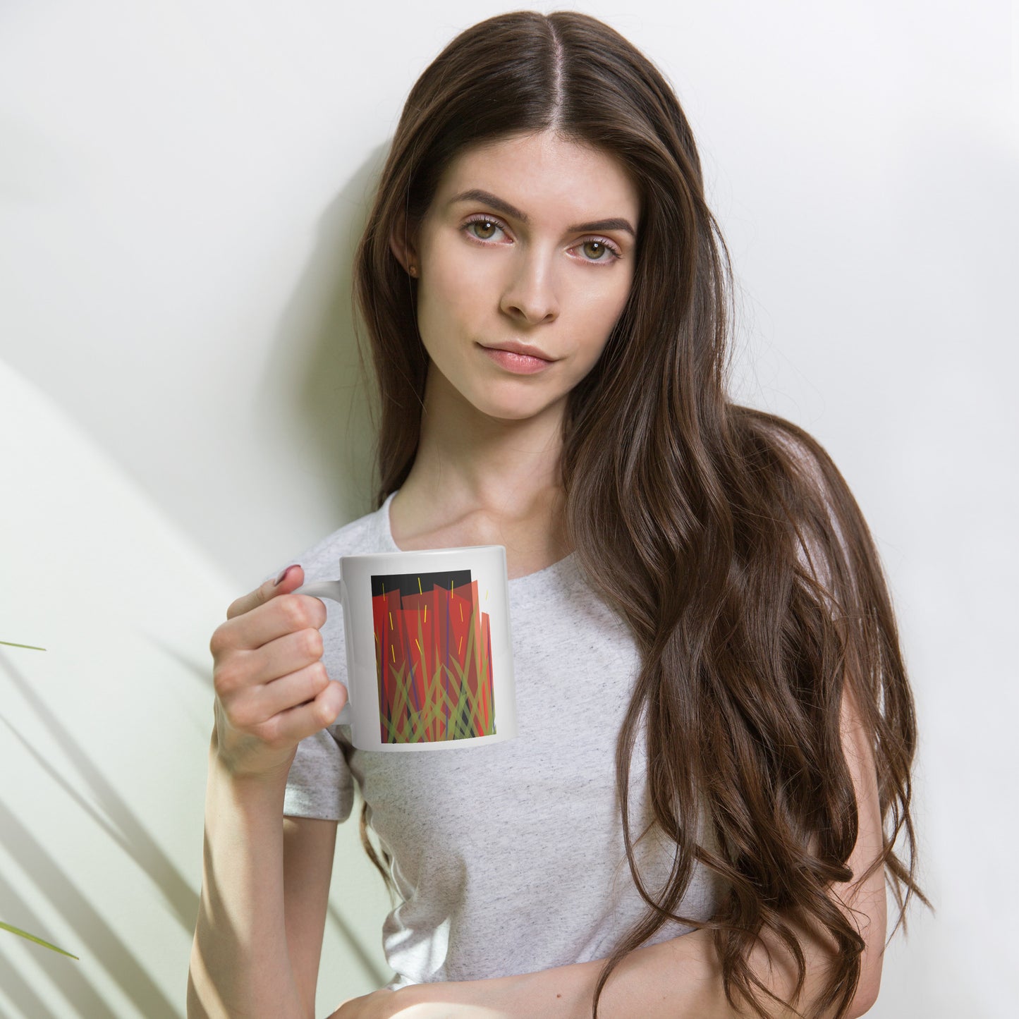 Lily Rose by Damon Leverett | White glossy mug