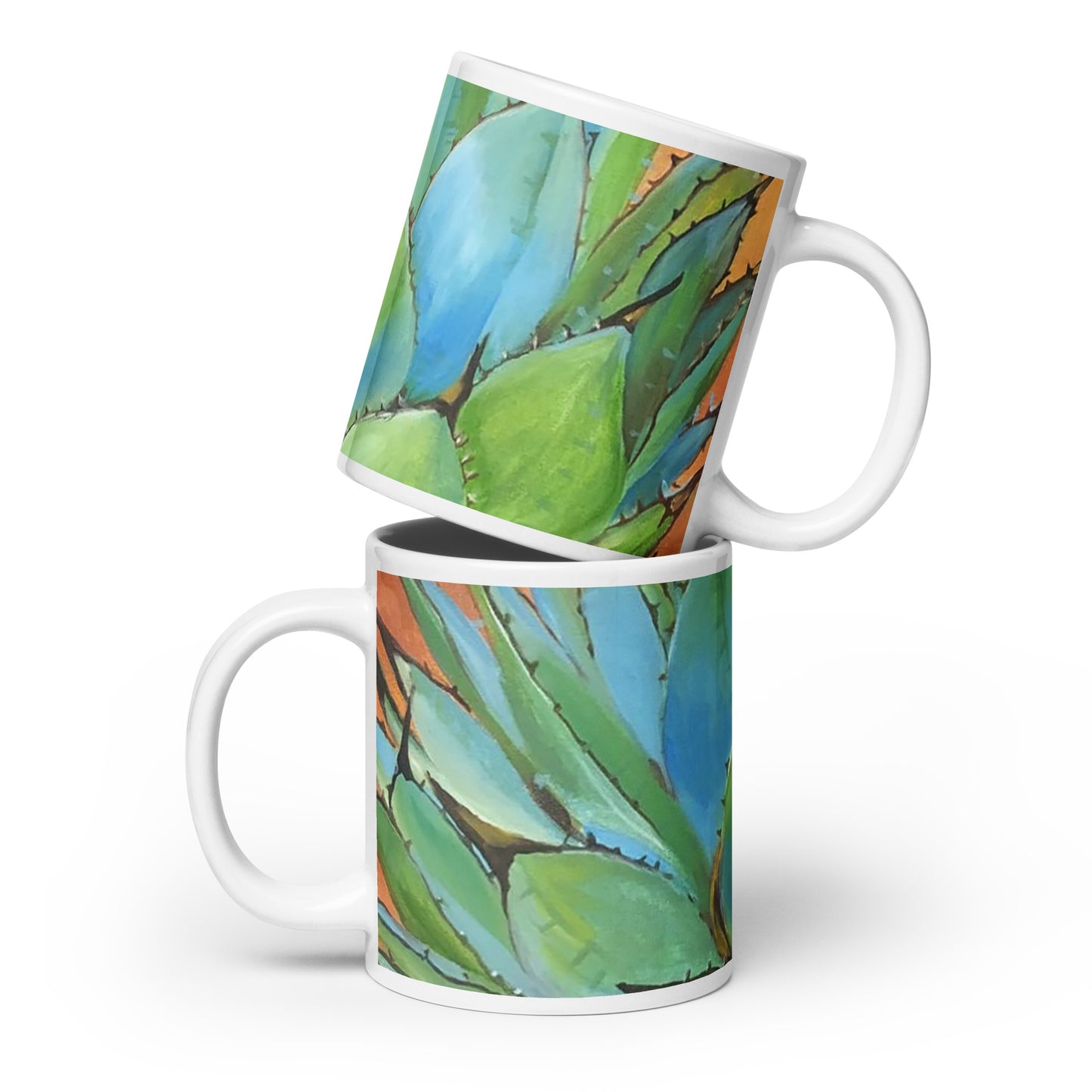 Blue Agave by Andrea Rodriguez | White glossy mug