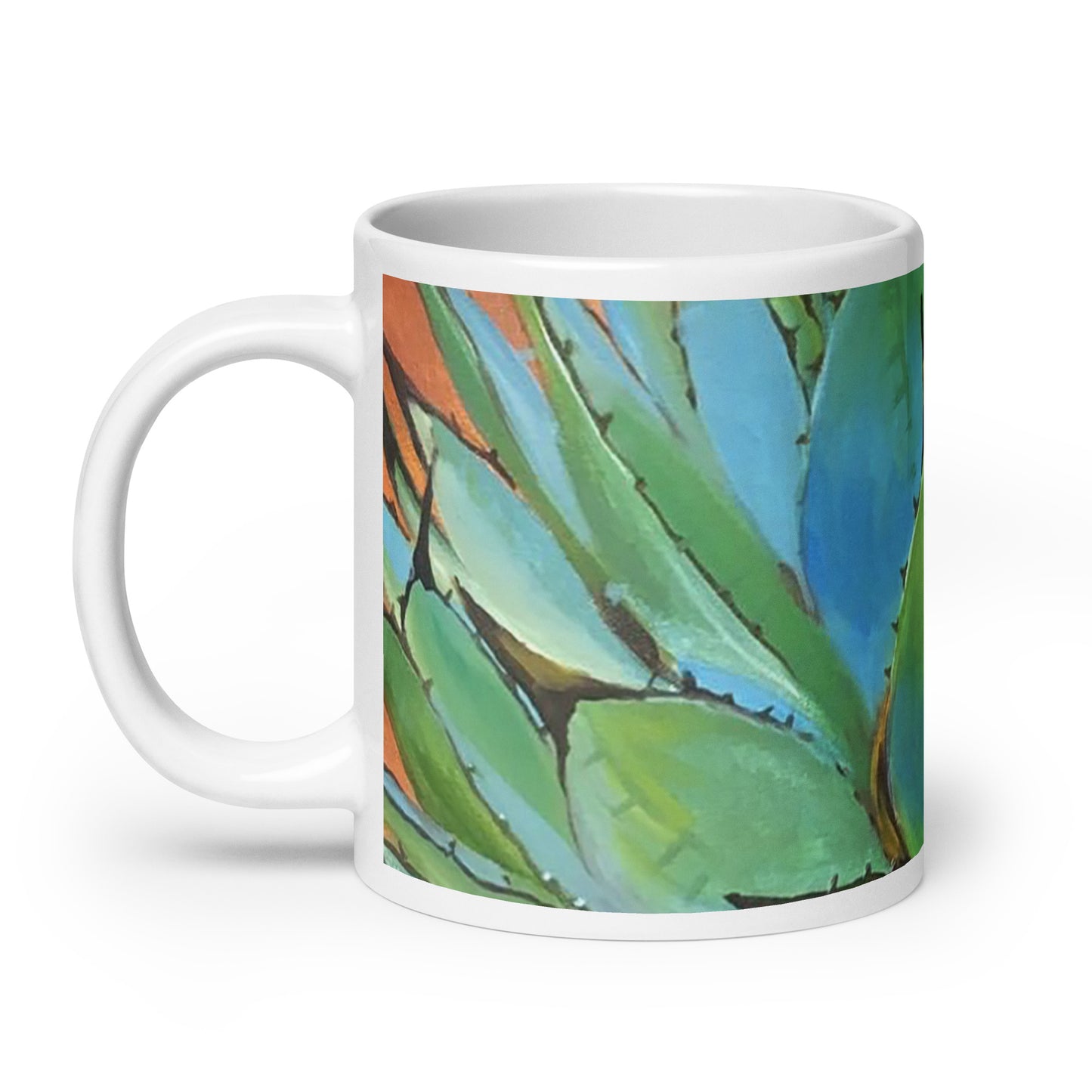 Blue Agave by Andrea Rodriguez | White glossy mug