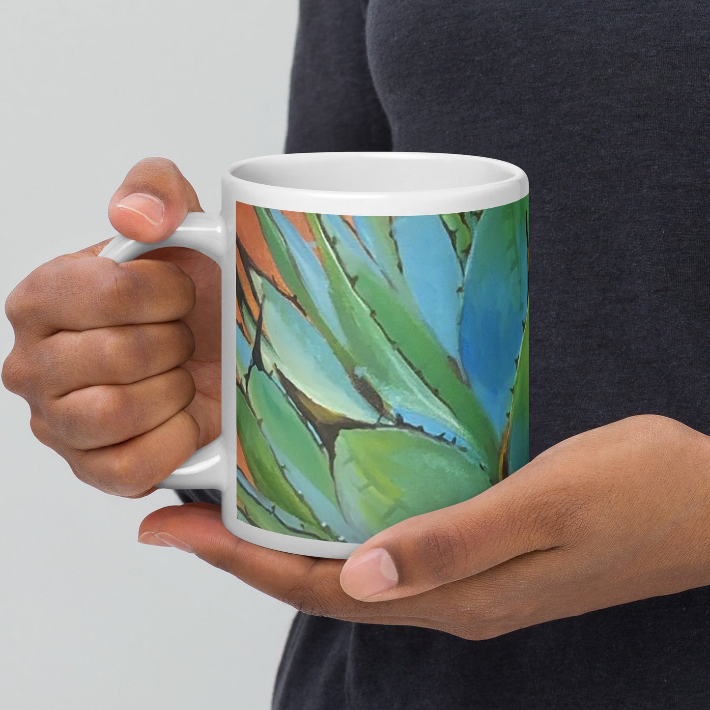 Blue Agave by Andrea Rodriguez | White glossy mug