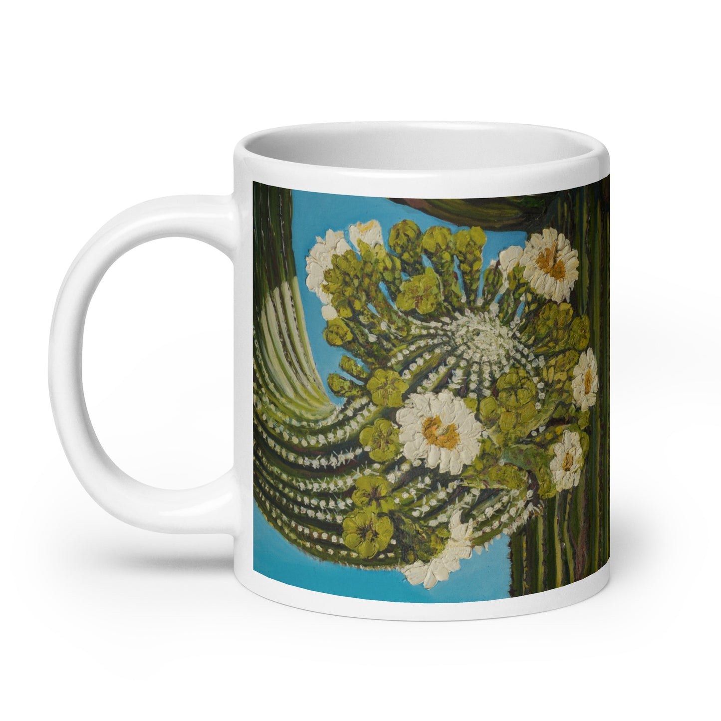 Twisted Saguaro by Andrea Rodriguez | White glossy mug