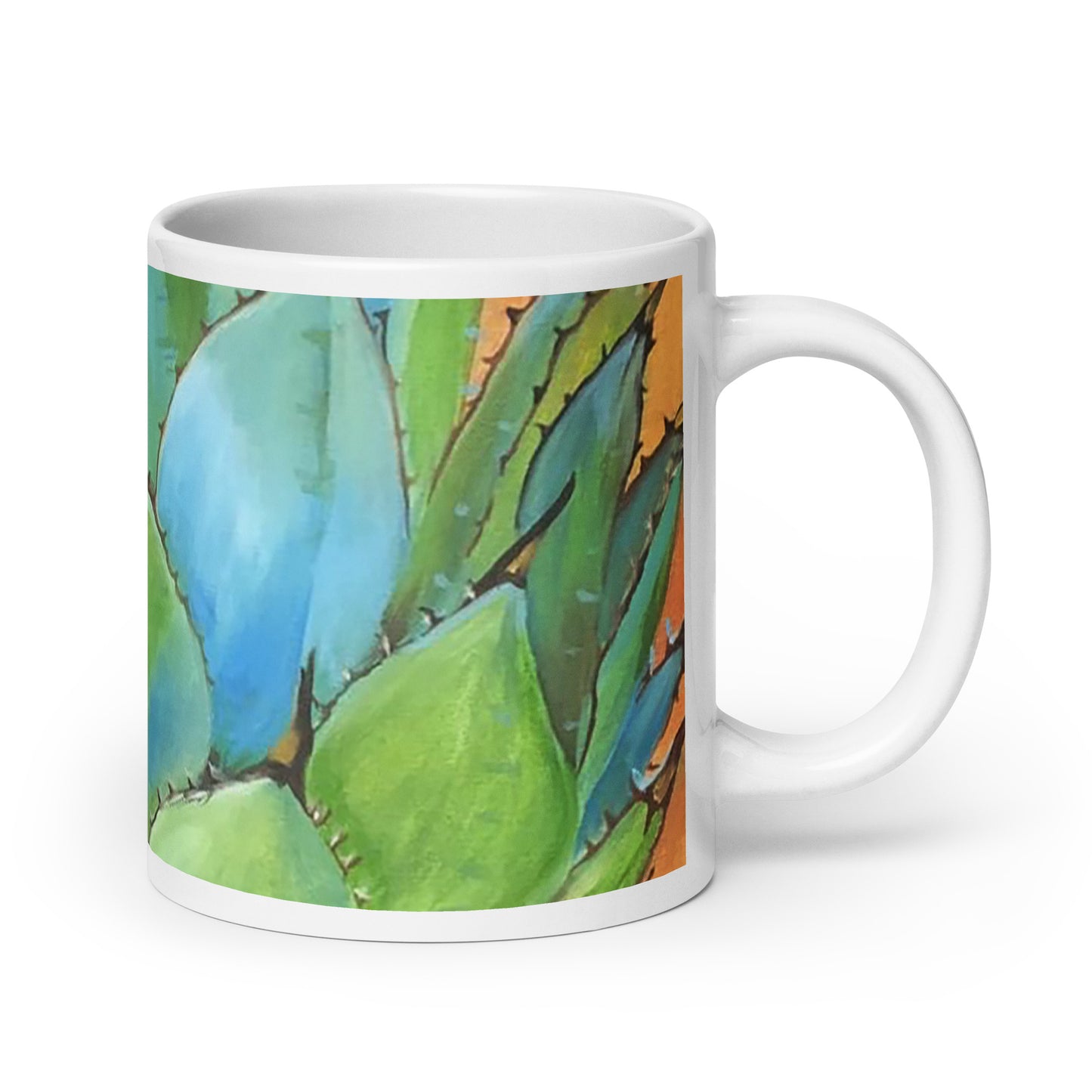 Blue Agave by Andrea Rodriguez | White glossy mug