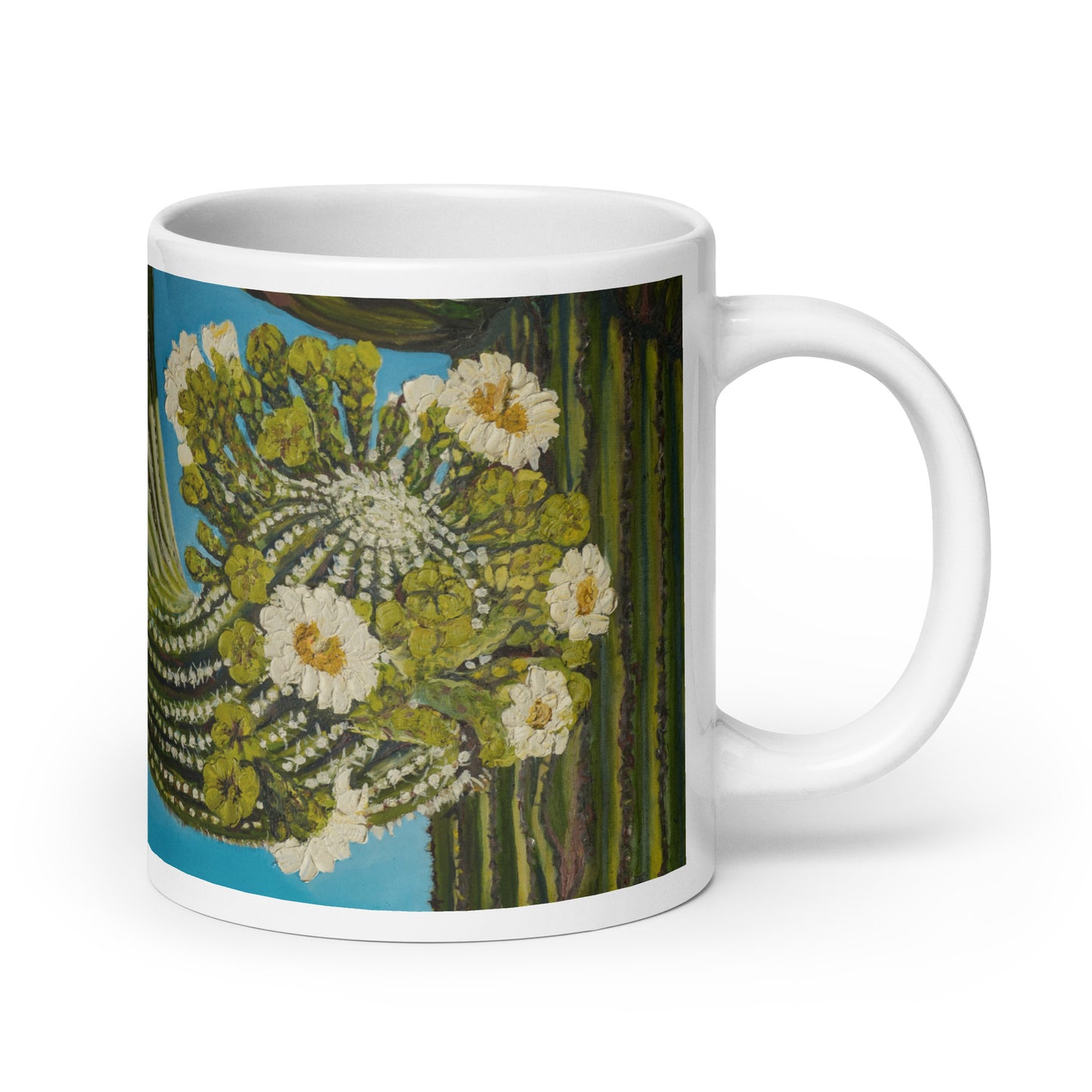 Twisted Saguaro by Andrea Rodriguez | White glossy mug