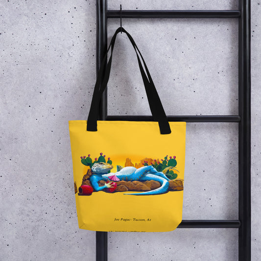 Loungin' Lizard Mural by Joe Pagac | Tote bag