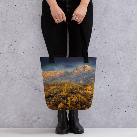 Rincon Mountain Snow by Sean Parker Photography | Tote bag