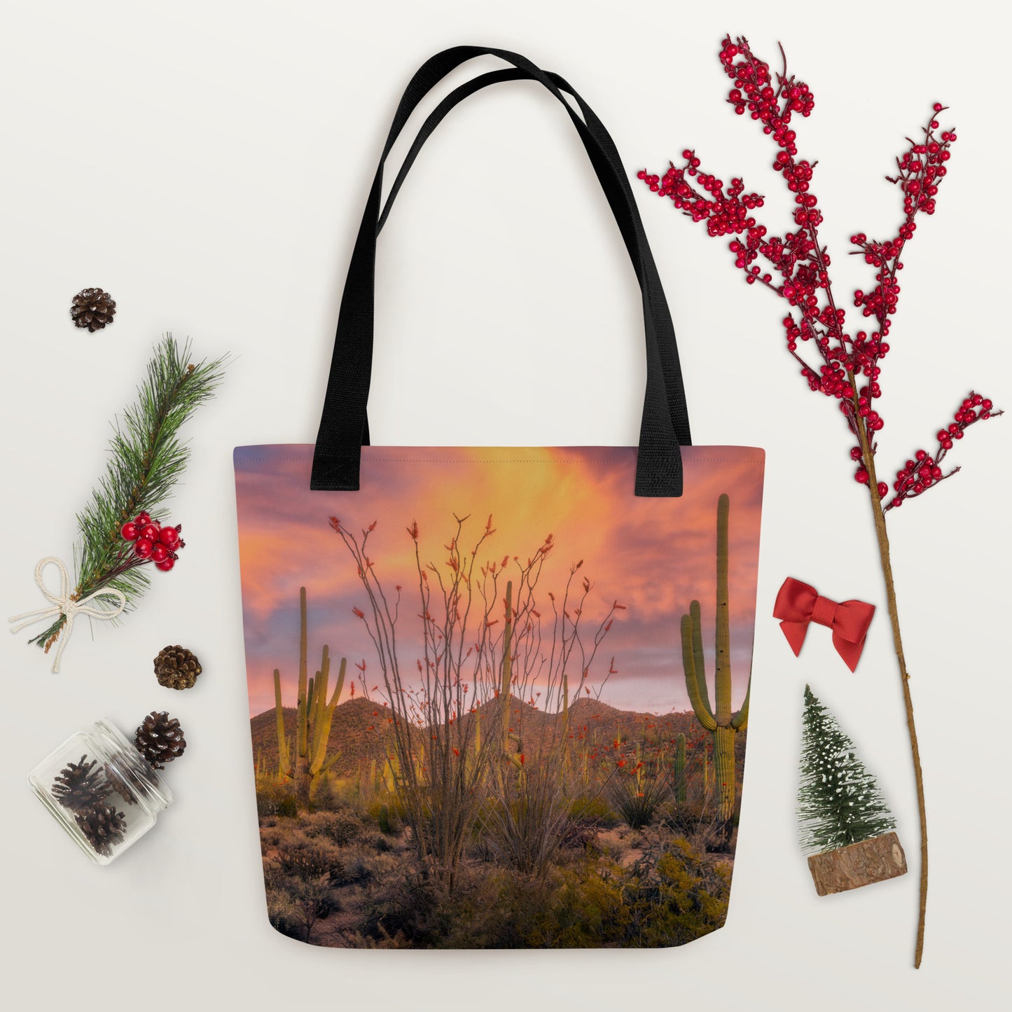 Tucson Mountain Park Sunset by Sean Parker Photography | Tote bag