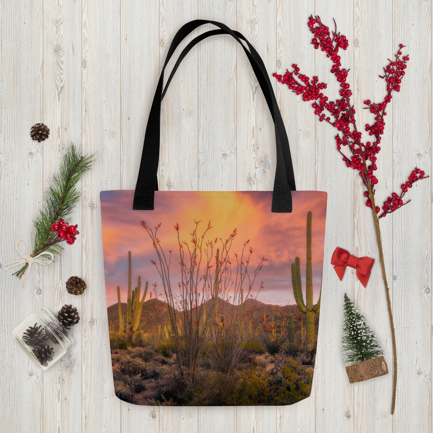 Tucson Mountain Park Sunset by Sean Parker Photography | Tote bag