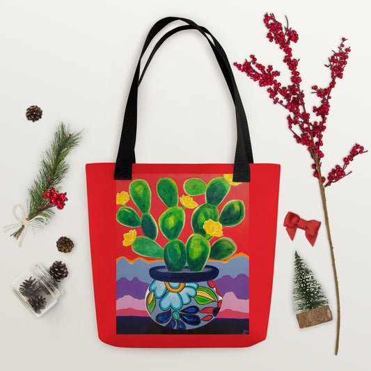 Prickly Pear at Sunrise by Suzanne Villella | Tote bag