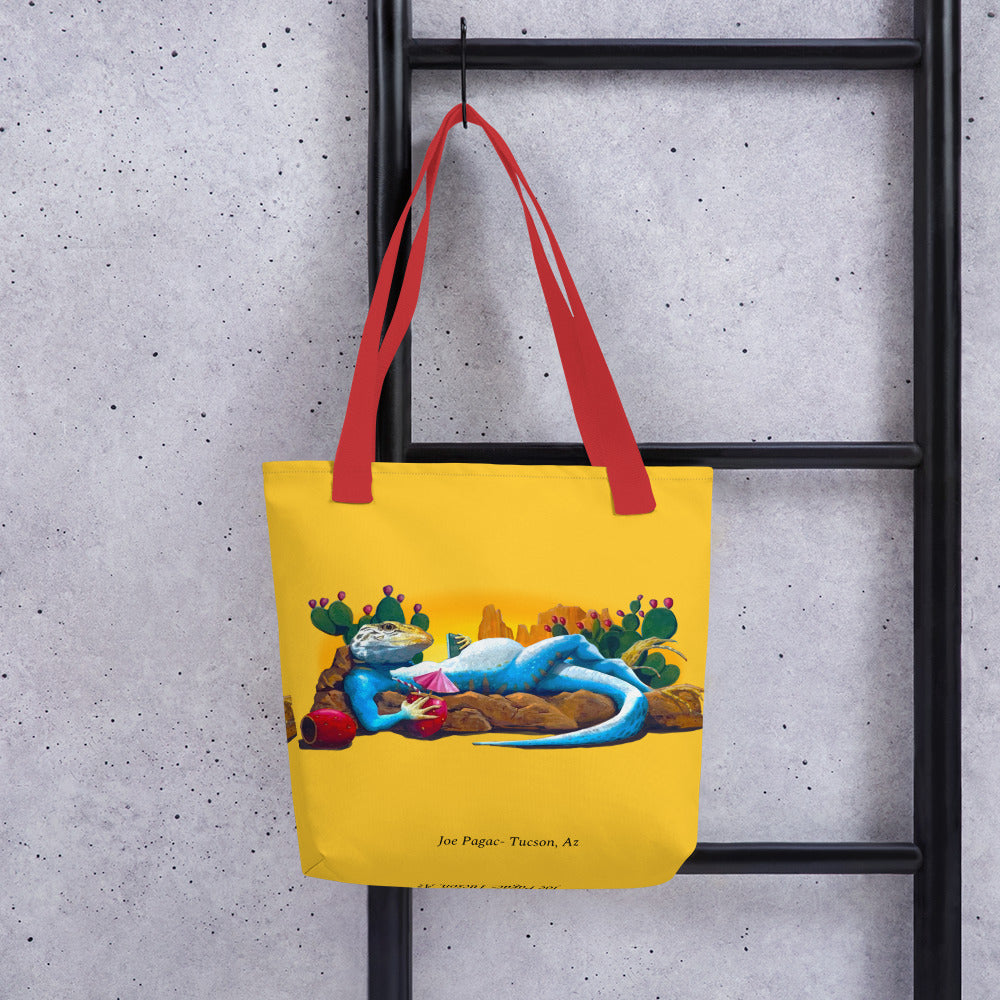 Loungin' Lizard Mural by Joe Pagac | Tote bag