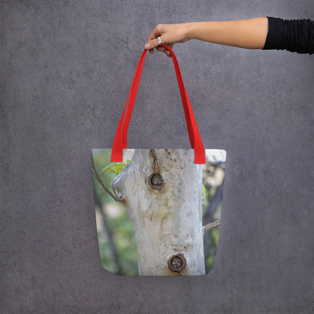 Owl Condo by Leslie Leathers Photography | Tote bag