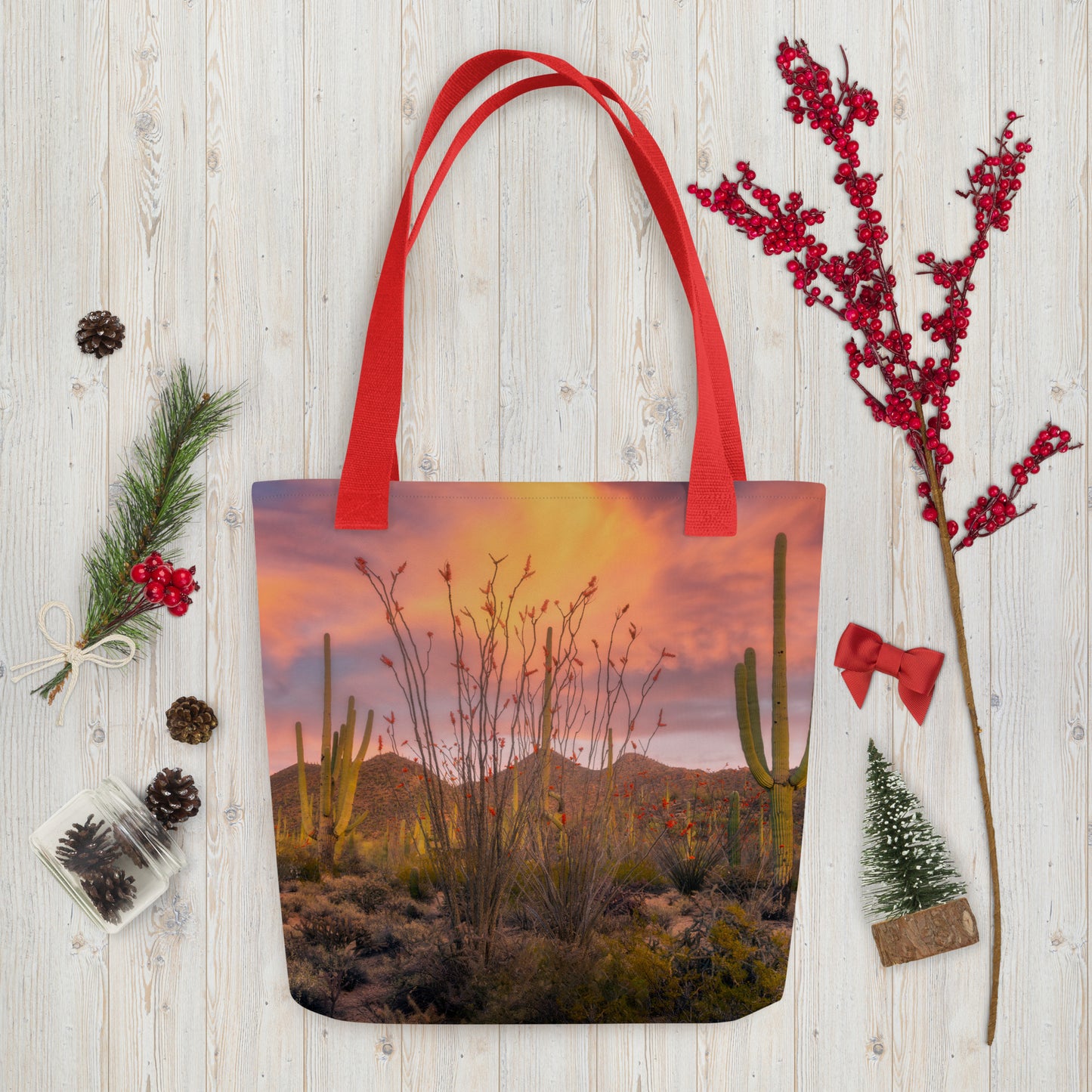 Tucson Mountain Park Sunset by Sean Parker Photography | Tote bag