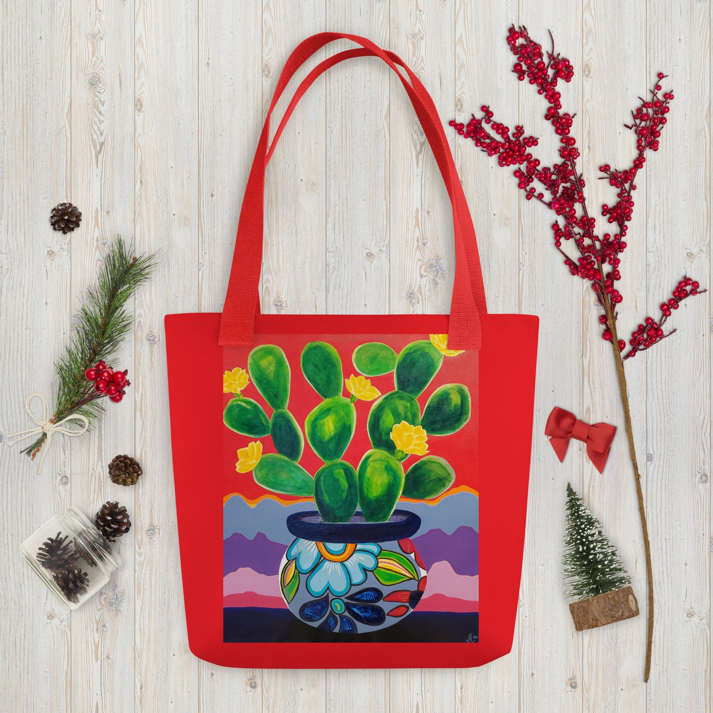 Prickly Pear at Sunrise by Suzanne Villella | Tote bag