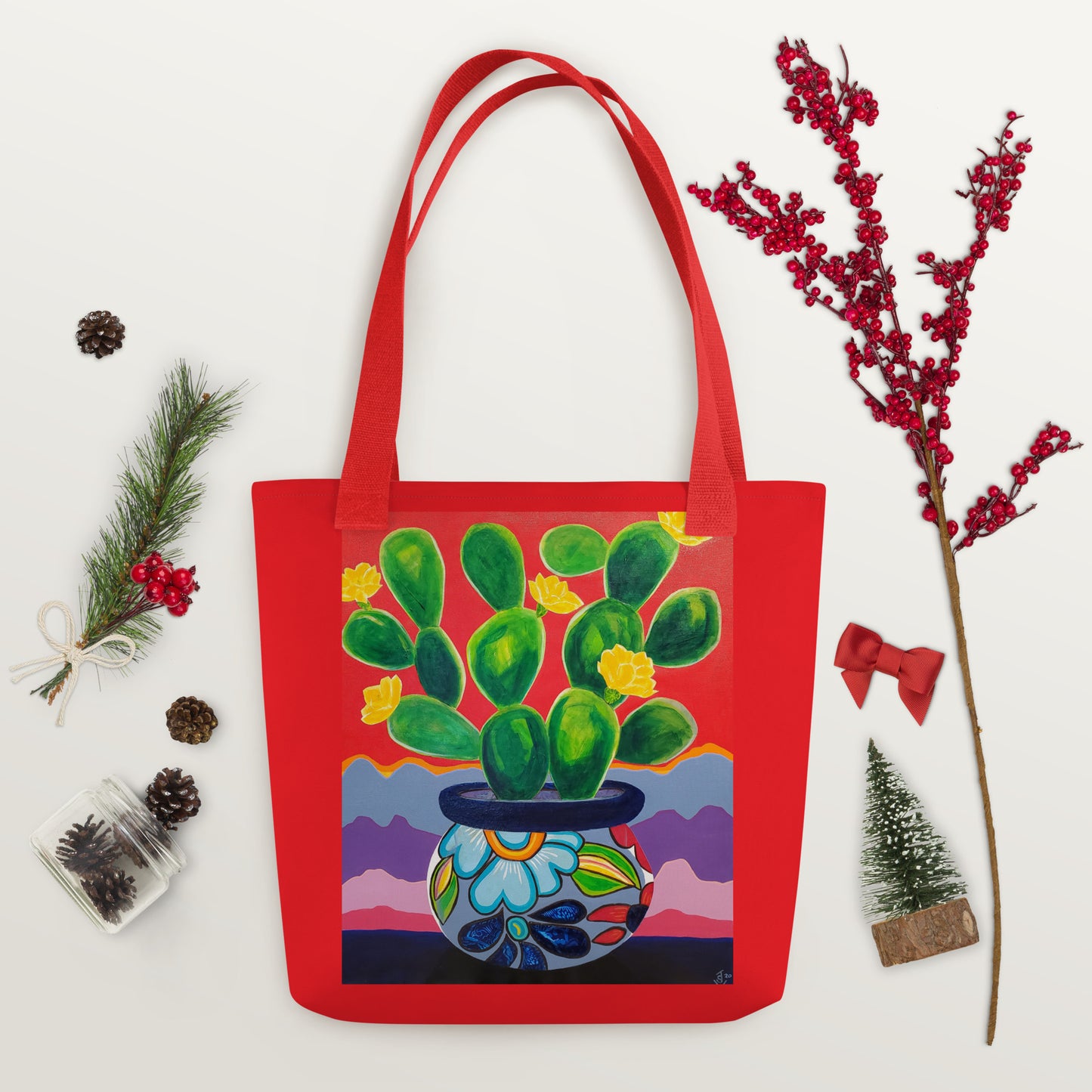 Prickly Pear at Sunrise by Suzanne Villella | Tote bag