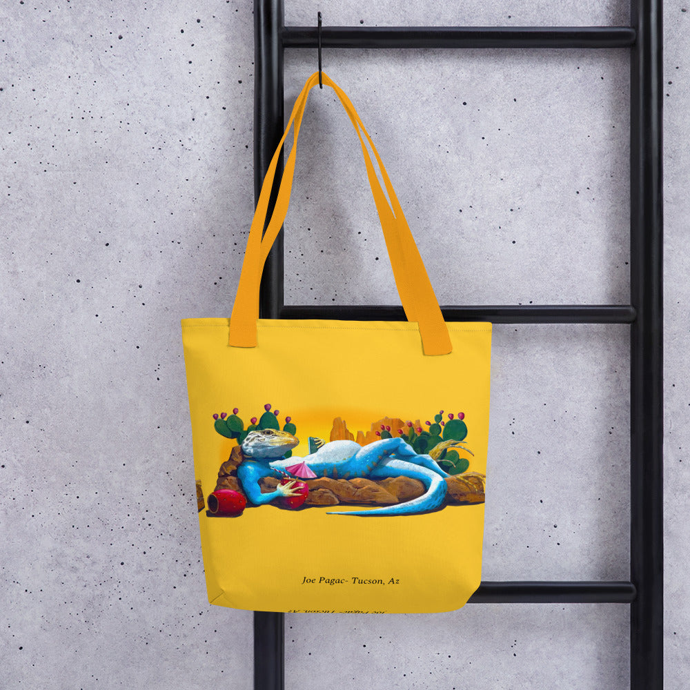 Loungin' Lizard Mural by Joe Pagac | Tote bag