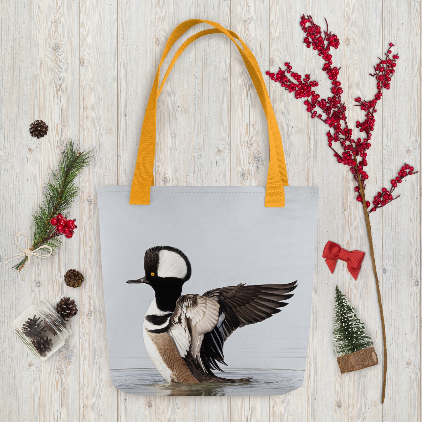 Hooded Merganser by Leslie Leathers Photography | Tote bag