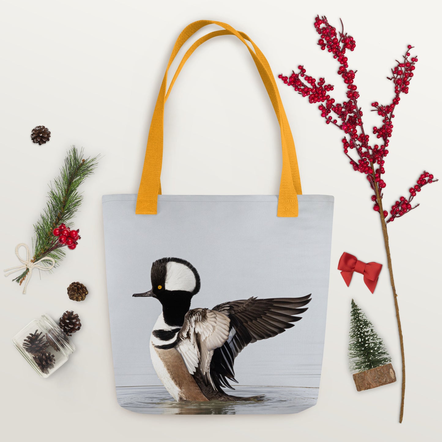 Hooded Merganser by Leslie Leathers Photography | Tote bag