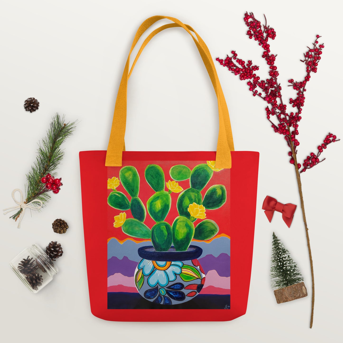 Prickly Pear at Sunrise by Suzanne Villella | Tote bag