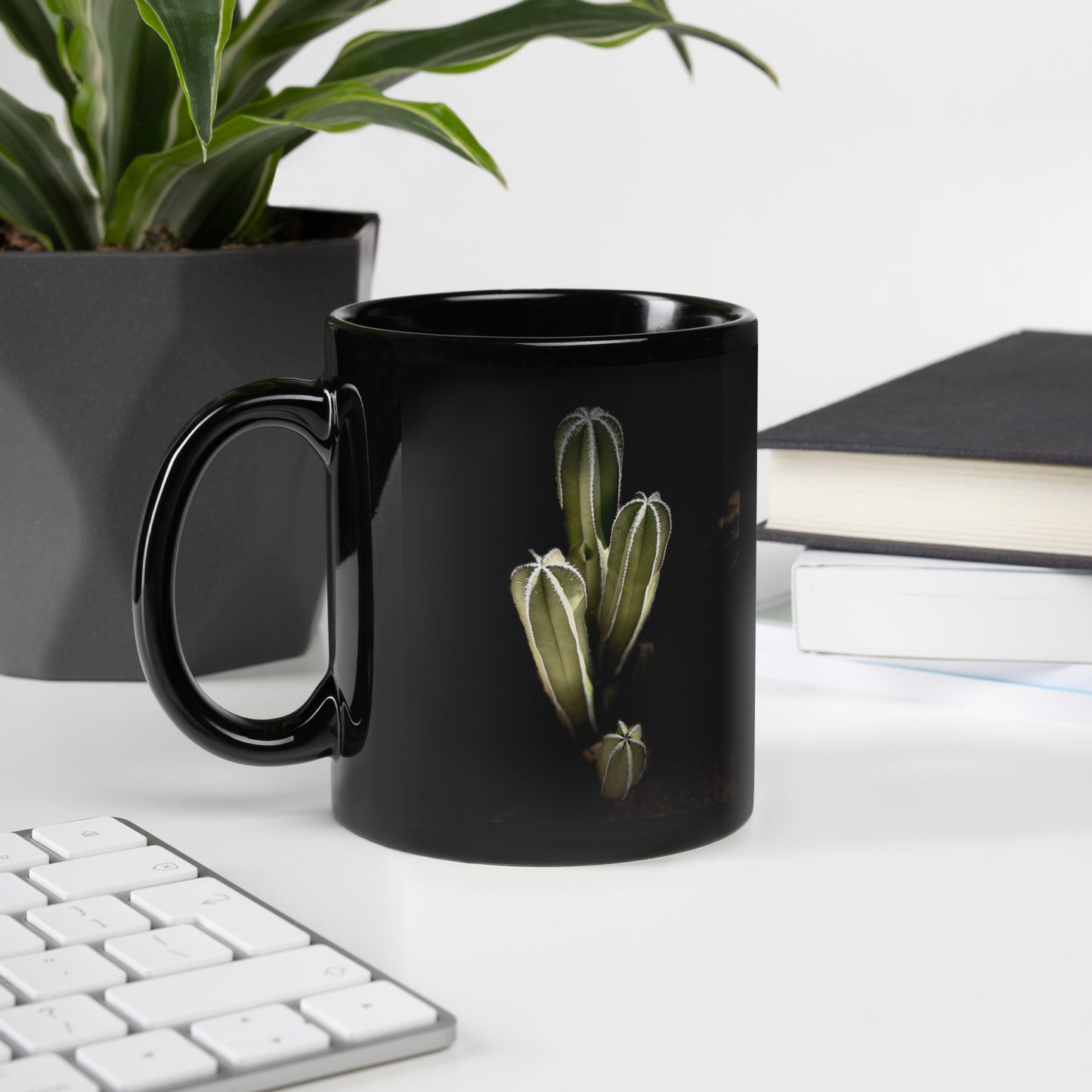 Saguaro Quad by Enrique Aldana Photography | Black Glossy Mug