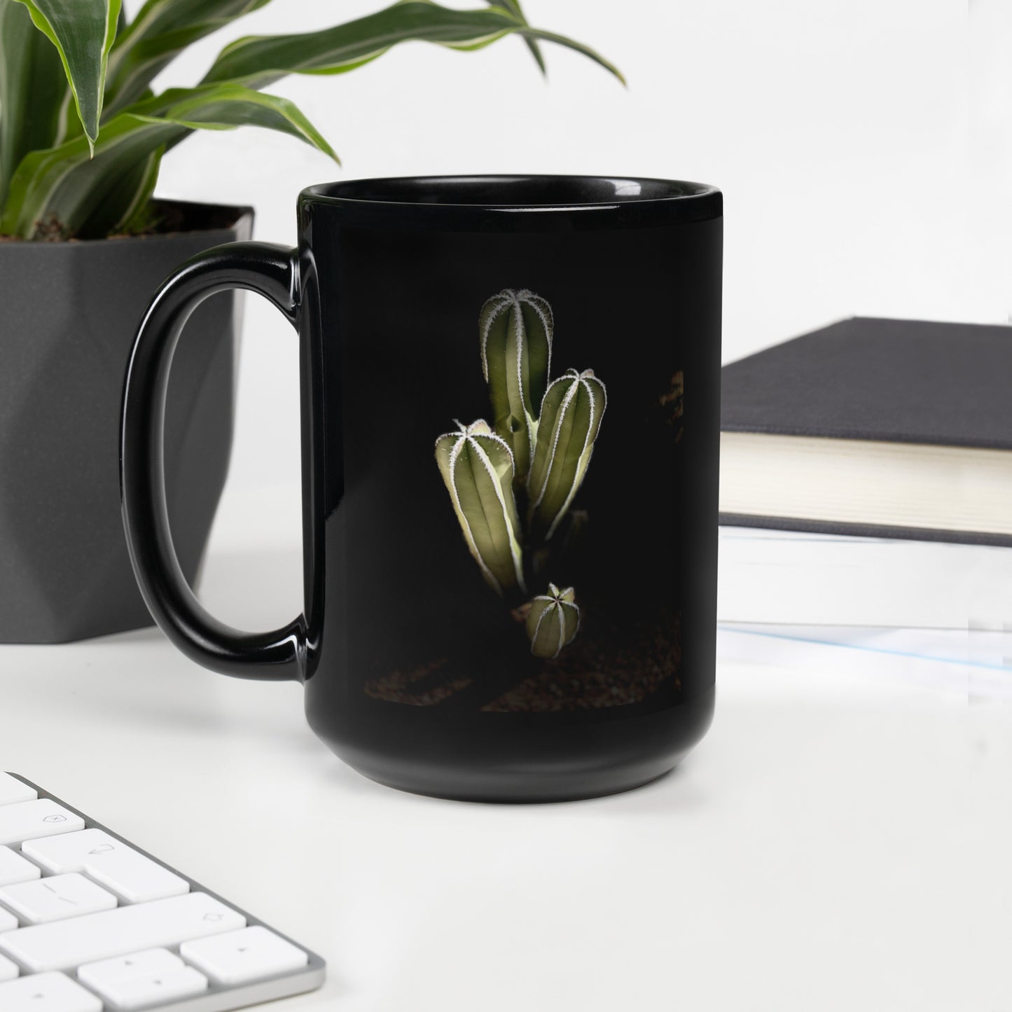 Saguaro Quad by Enrique Aldana Photography | Black Glossy Mug