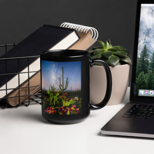 Milkyway Prickly Pear by Sean Parker Photography | Black Glossy Mug