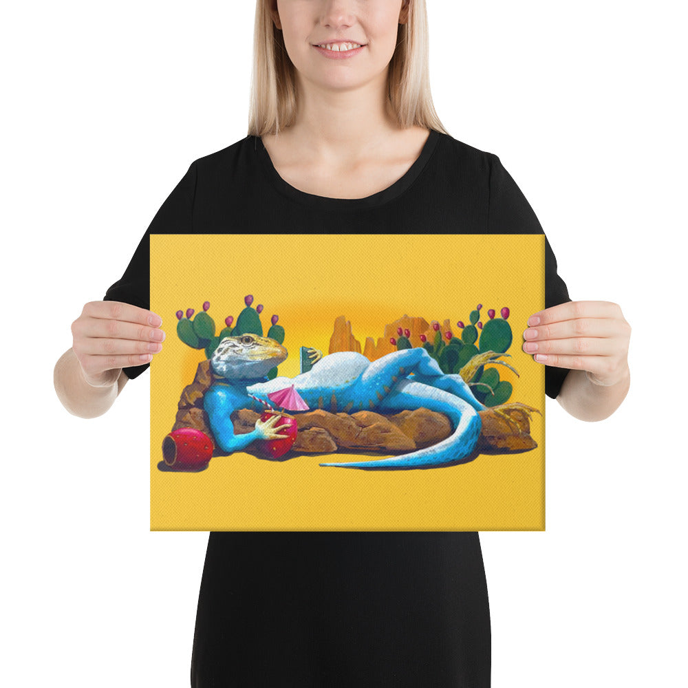 Loungin' Lizard Mural by Joe Pagac | Wrapped Canvas