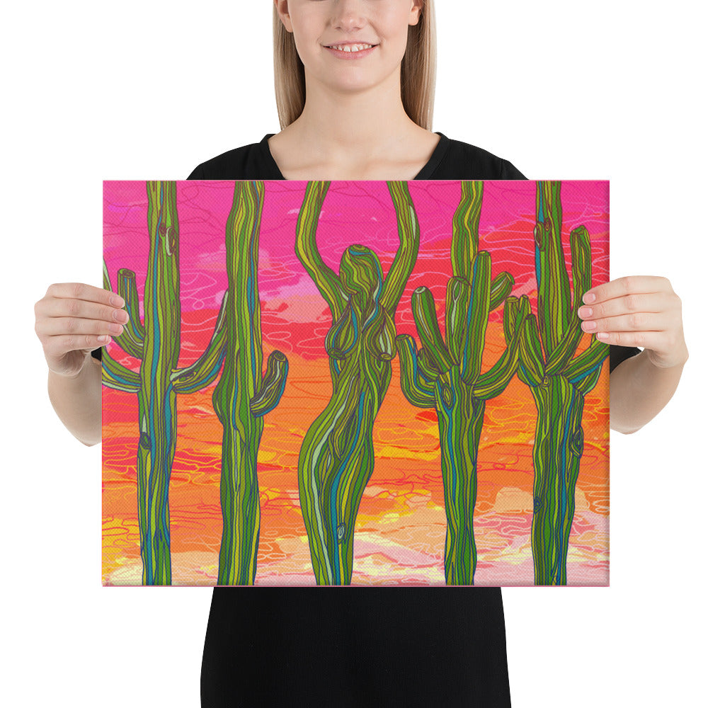 Saguaro Silhouettes by Lauri Kaye | Wrapped Canvas