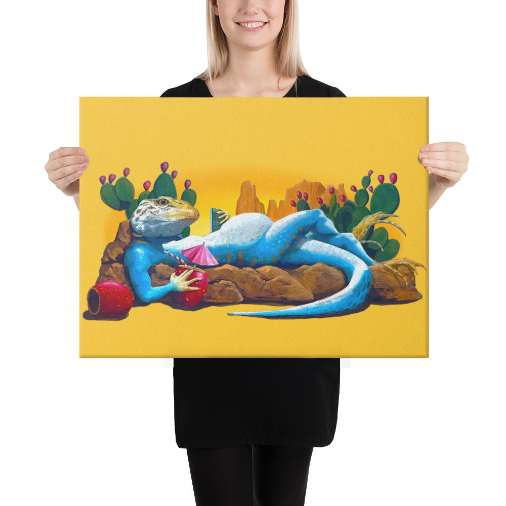 Loungin' Lizard Mural by Joe Pagac | Wrapped Canvas