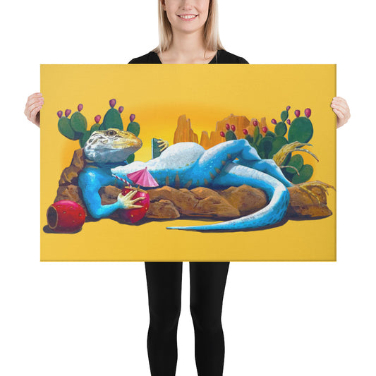 Loungin' Lizard Mural by Joe Pagac | Wrapped Canvas