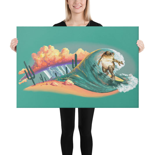 Surfer Dude Mural by Joe Pagac | Wrapped Canvas