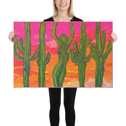 Saguaro Silhouettes by Lauri Kaye | Wrapped Canvas