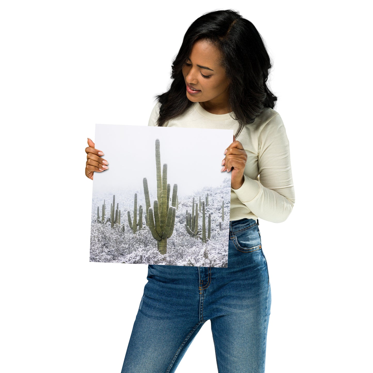 Saguaro Snowfall by Sean Parker Photography | Poster