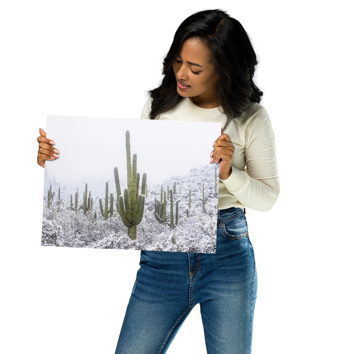 Saguaro Snowfall by Sean Parker Photography | Poster