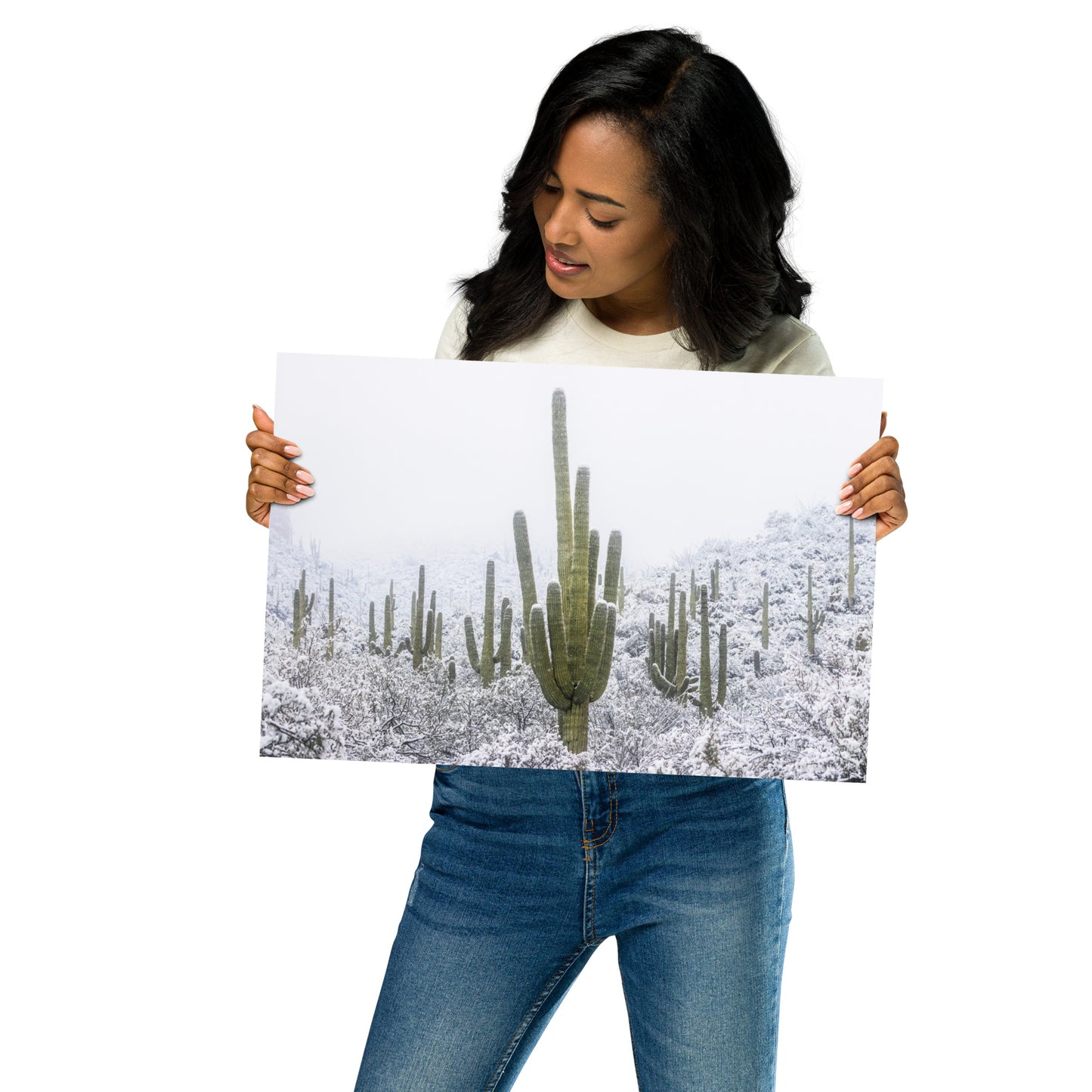 Saguaro Snowfall by Sean Parker Photography | Poster