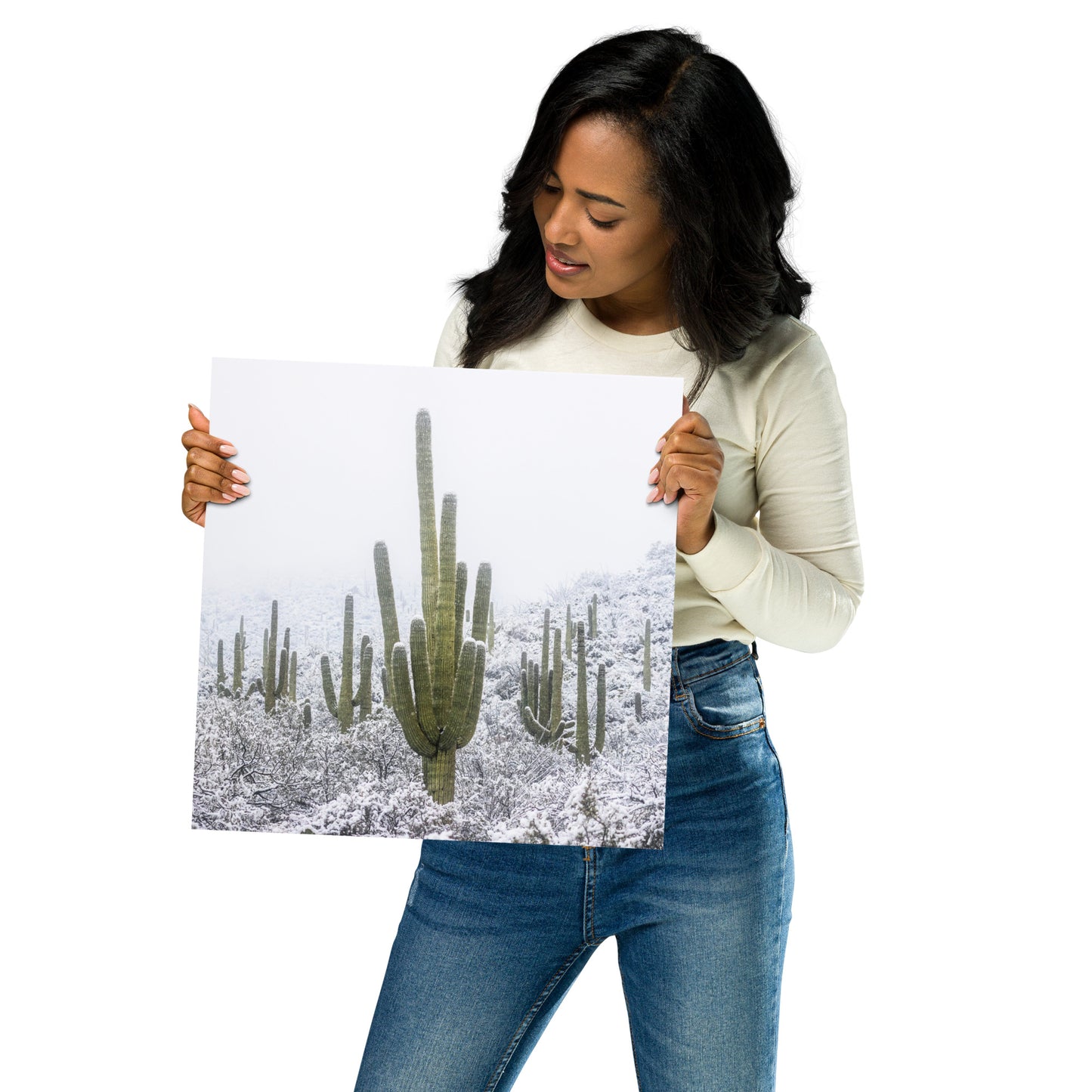 Saguaro Snowfall by Sean Parker Photography | Poster