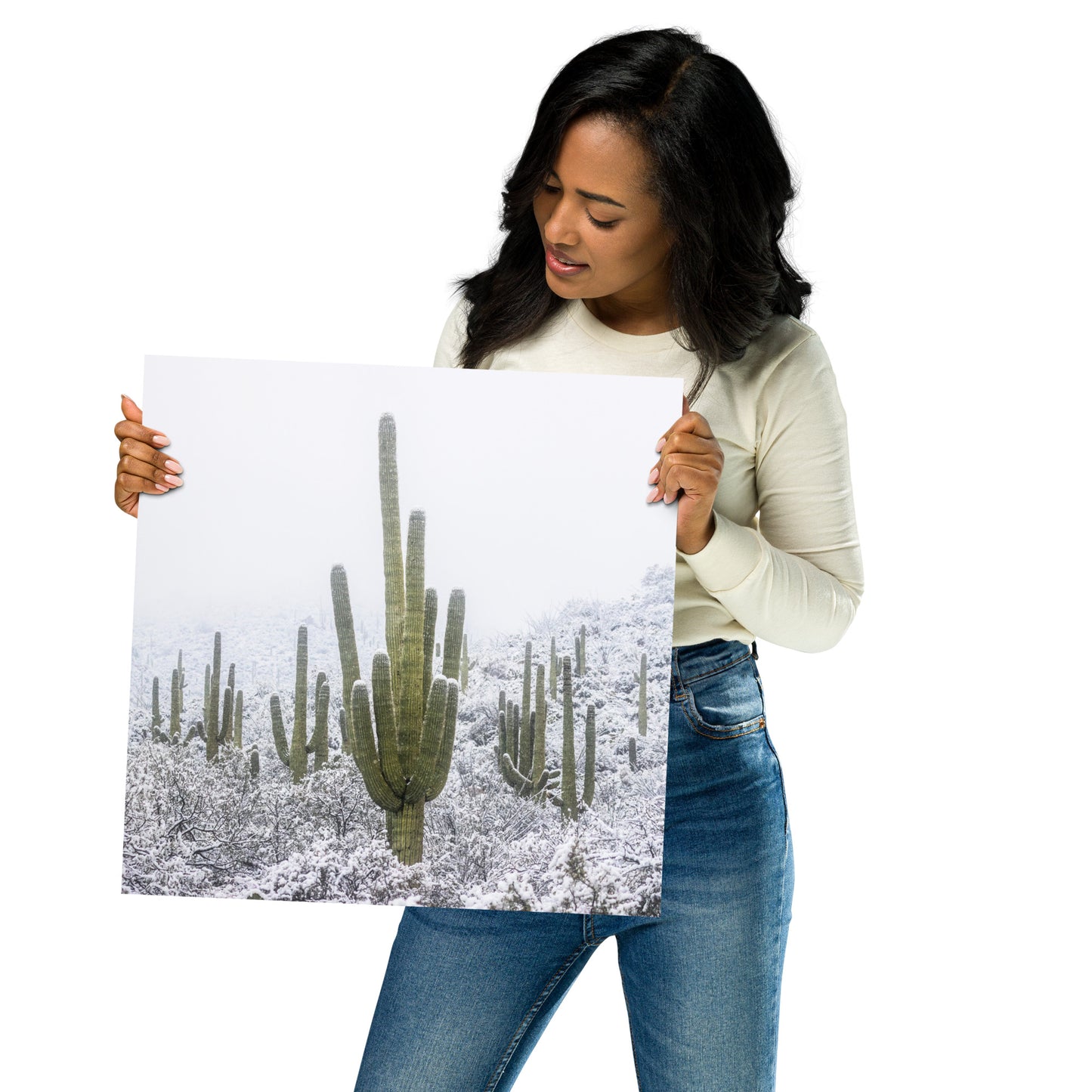 Saguaro Snowfall by Sean Parker Photography | Poster