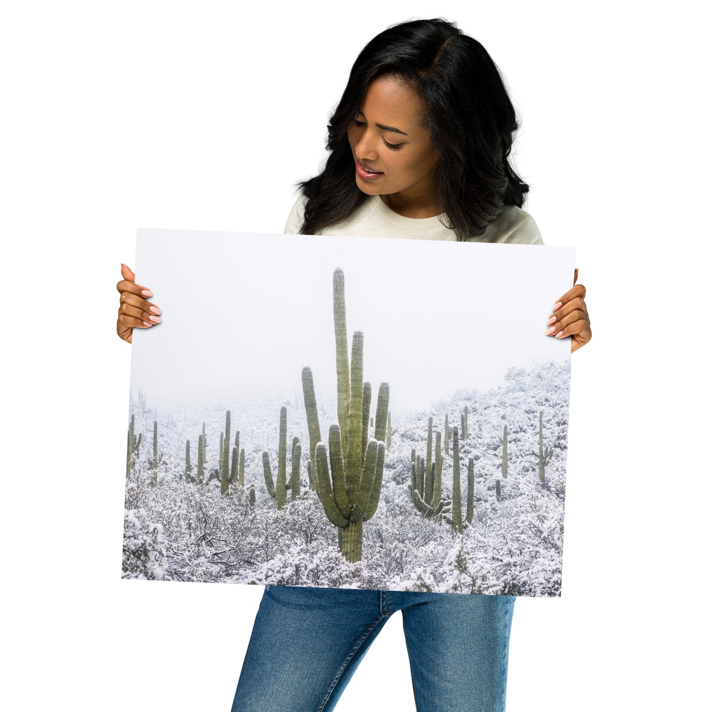 Saguaro Snowfall by Sean Parker Photography | Poster