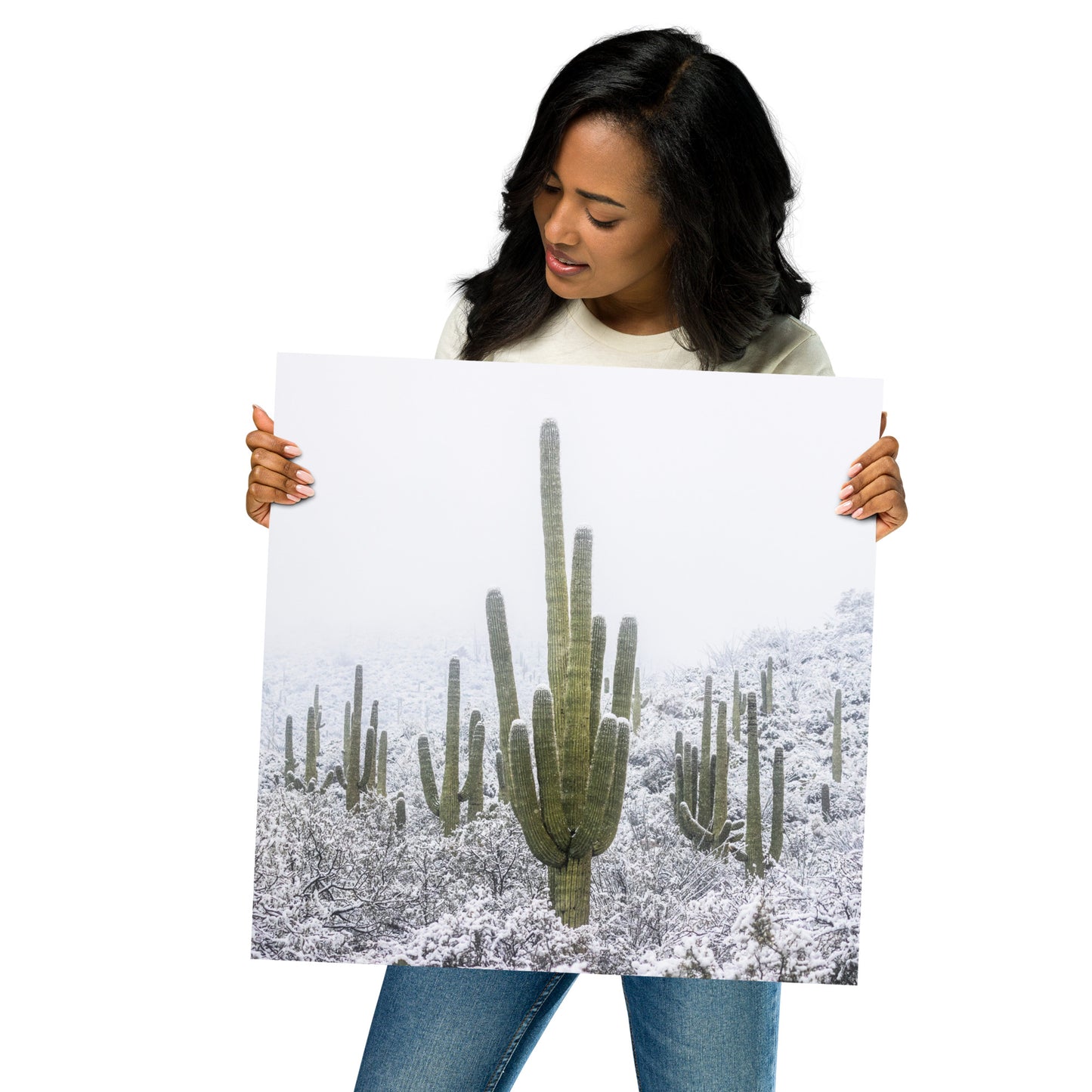 Saguaro Snowfall by Sean Parker Photography | Poster