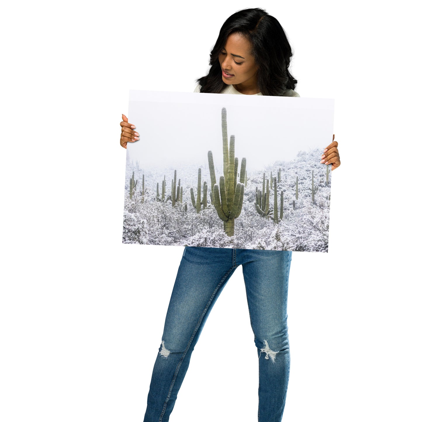 Saguaro Snowfall by Sean Parker Photography | Poster