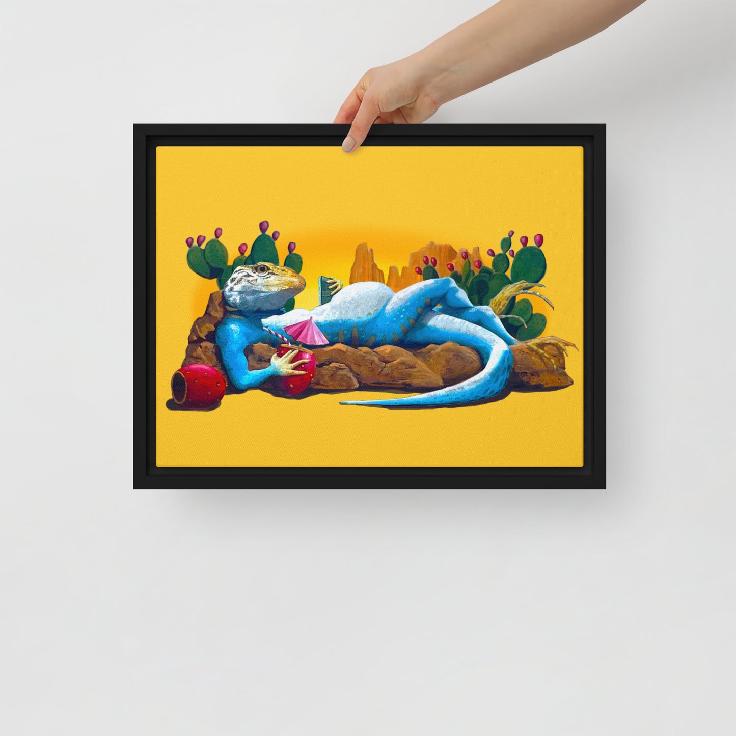 Loungin' Lizard Mural by Joe Pagac | Framed canvas